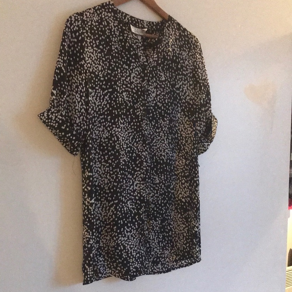 button up polka dot